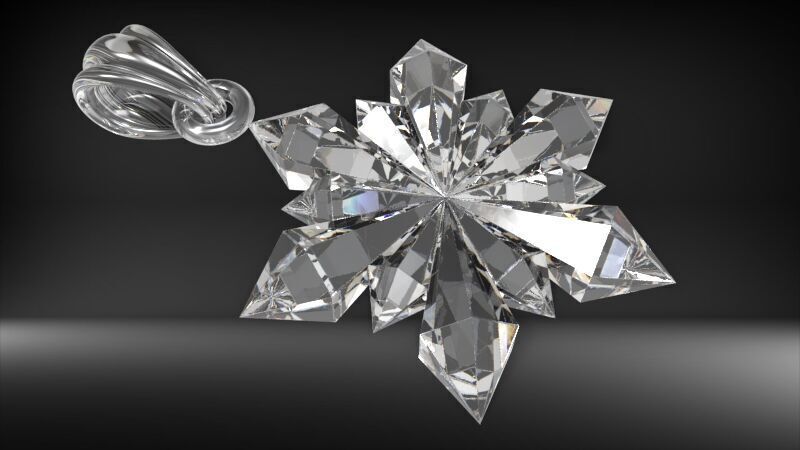 Italian Designer Crystal Star Pendant 3D print model_24
