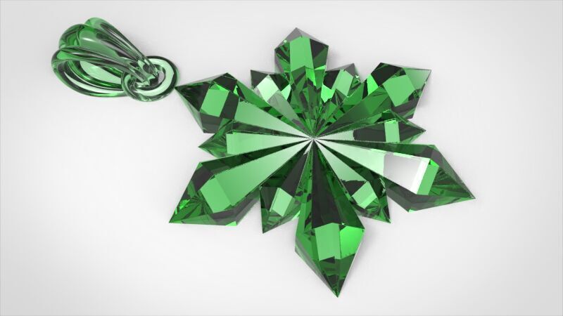Italian Designer Crystal Star Pendant 3D print model_25