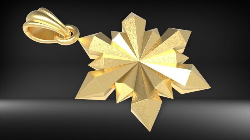 Italian Designer Crystal Star Pendant 3D print model_2