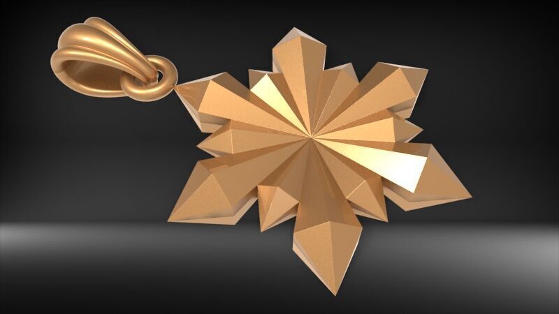 Italian Designer Crystal Star Pendant 3D print model_4