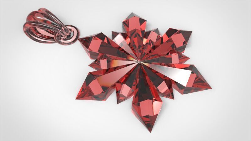 Italian Designer Crystal Star Pendant 3D print model_27