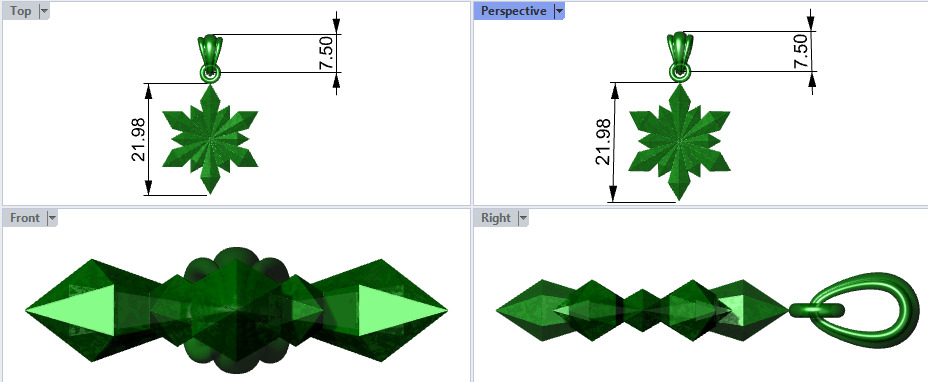 Italian Designer Crystal Star Pendant 3D print model_33