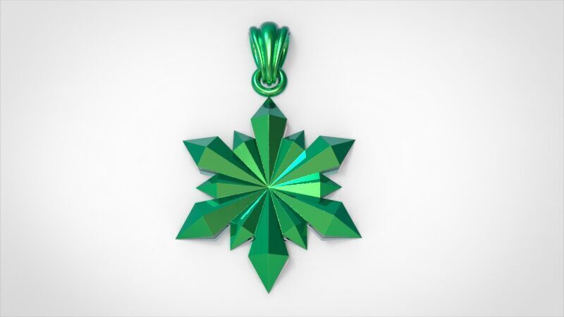 Italian Designer Crystal Star Pendant 3D print model_11