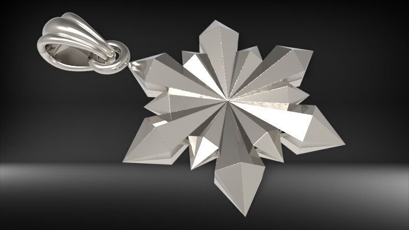 Italian Designer Crystal Star Pendant 3D print model_16