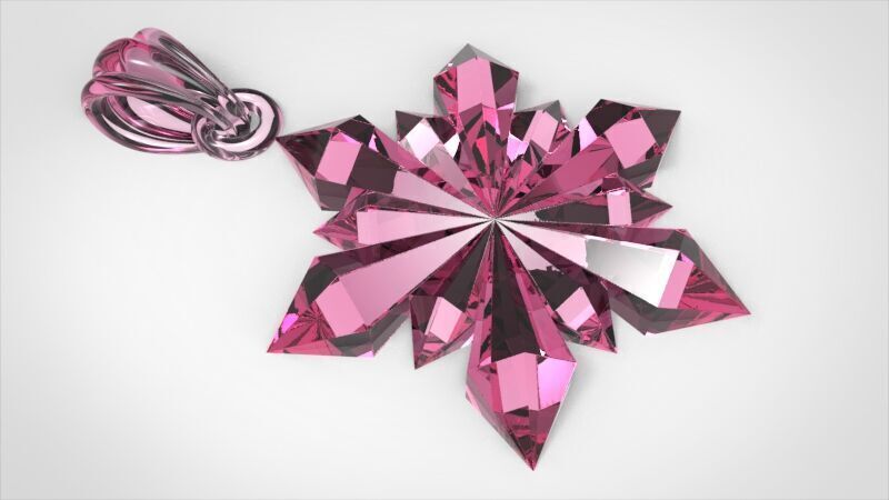 Italian Designer Crystal Star Pendant 3D print model_26