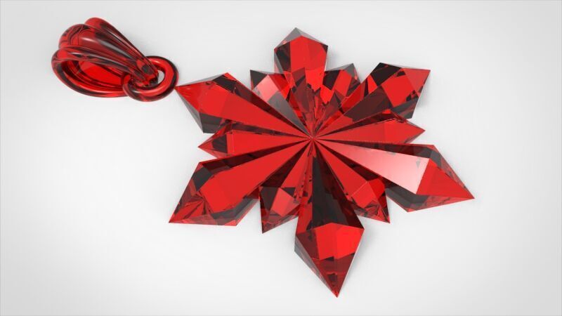 Italian Designer Crystal Star Pendant 3D print model_22