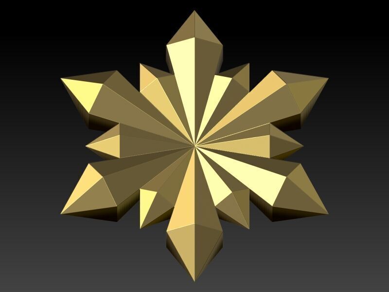 Italian Designer Crystal Star Pendant 3D print model_17