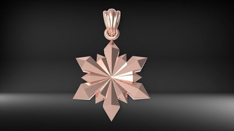 Italian Designer Crystal Star Pendant 3D print model_6