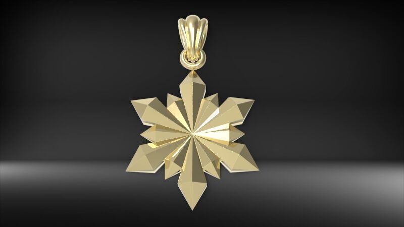 Italian Designer Crystal Star Pendant 3D print model_5