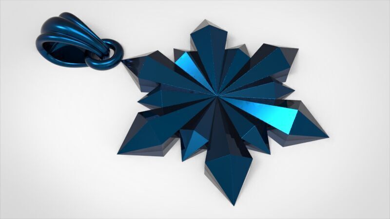 Italian Designer Crystal Star Pendant 3D print model_14