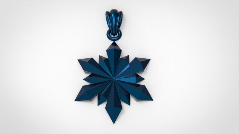 Italian Designer Crystal Star Pendant 3D print model_12