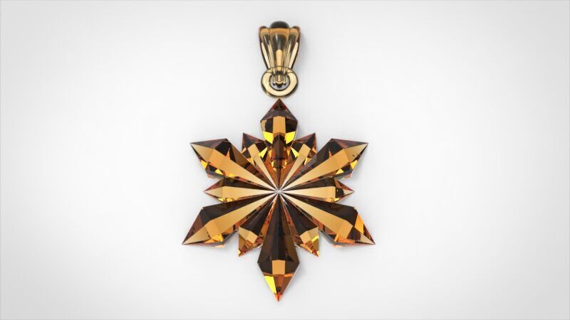 Italian Designer Crystal Star Pendant 3D print model_31