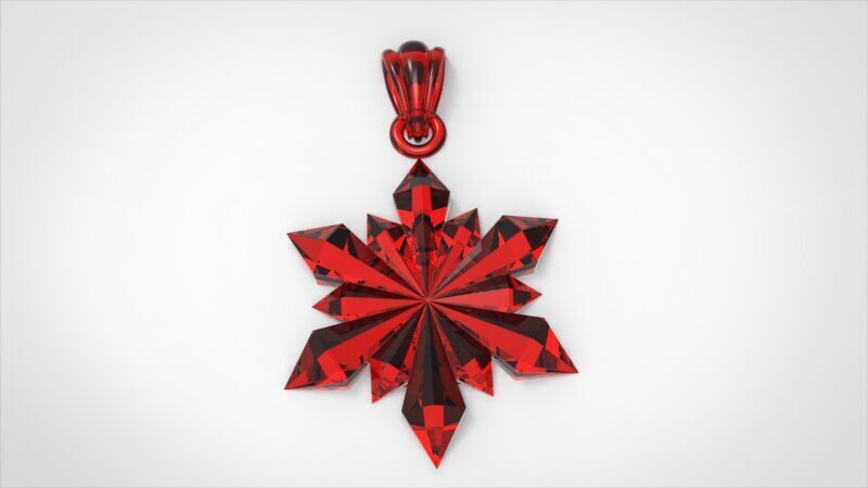 Italian Designer Crystal Star Pendant 3D print model_30