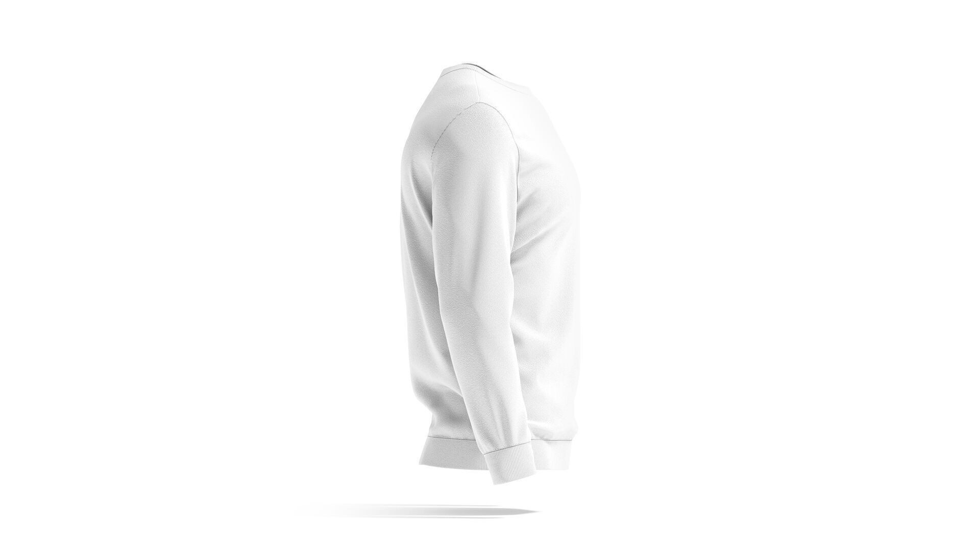 White Sweater - crewneck mens sweatshirt 3D model_4