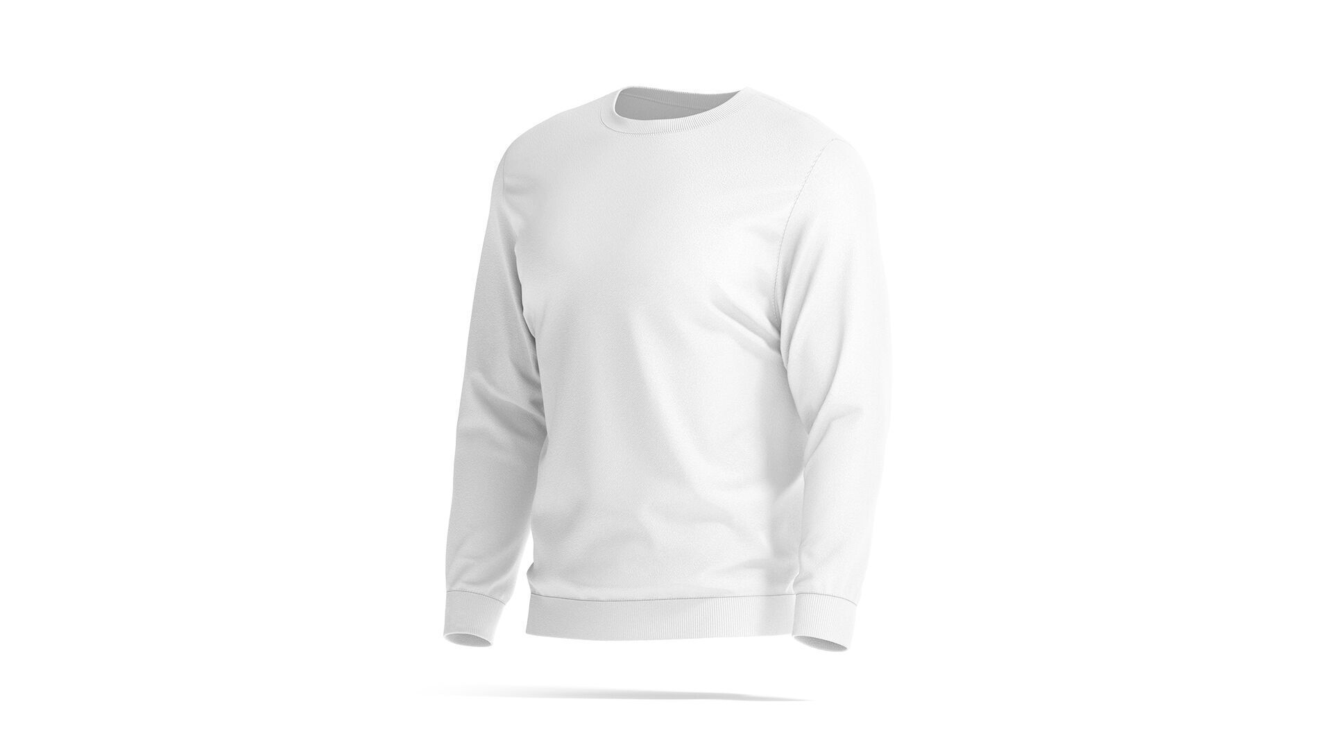White Sweater - crewneck mens sweatshirt 3D model_1