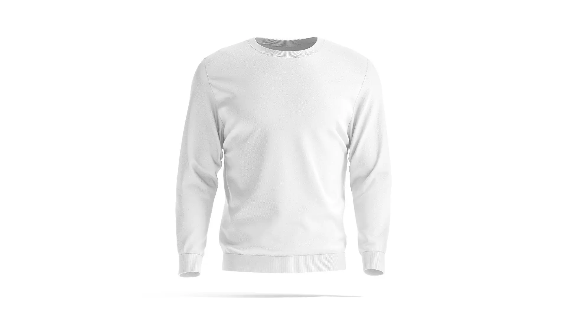 White Sweater - crewneck mens sweatshirt 3D model_0