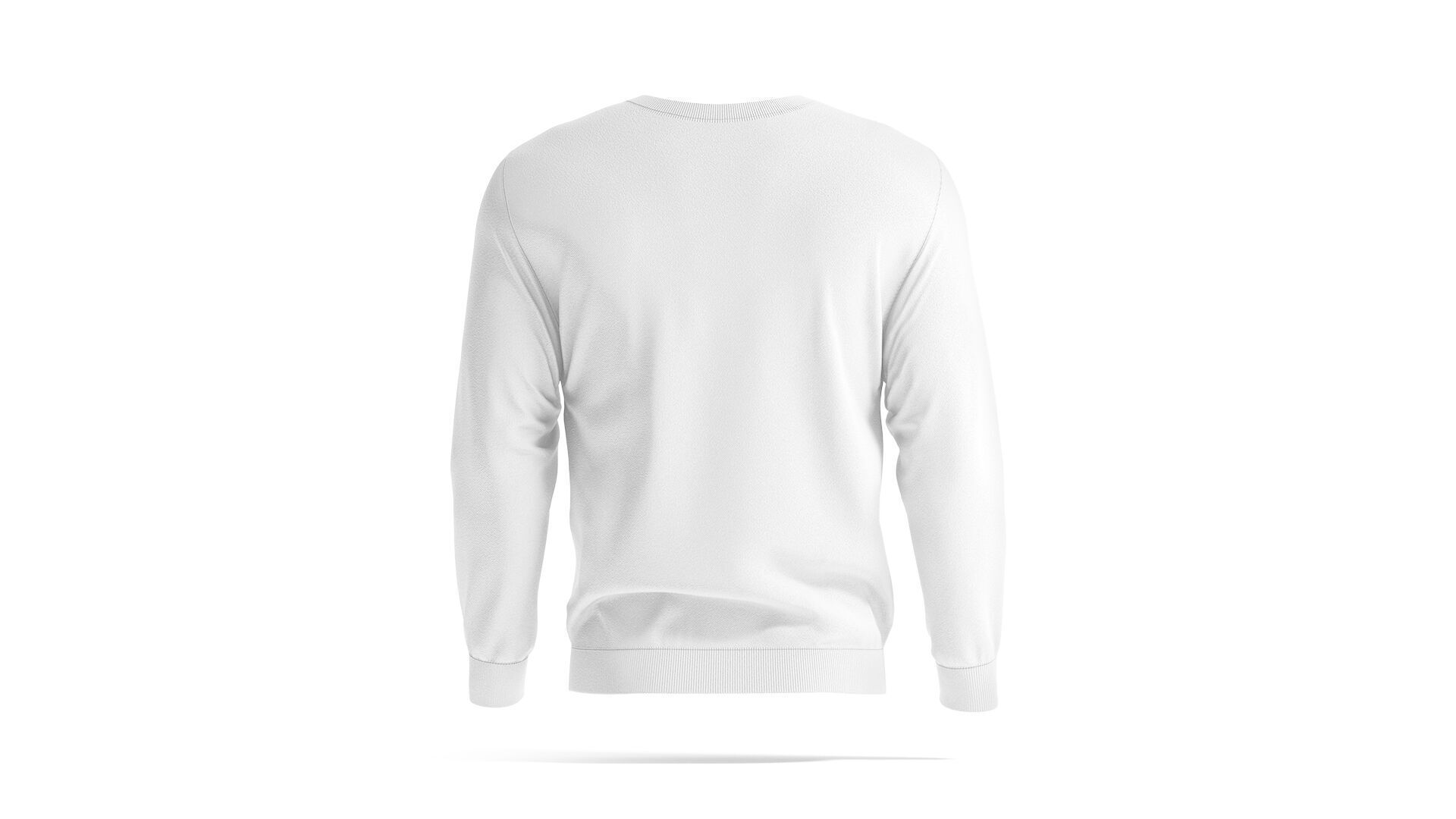 White Sweater - crewneck mens sweatshirt 3D model_2