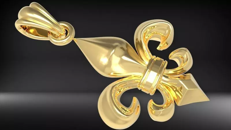 fleur de lis Necklace Pendant Charm Jewelry 3D print model