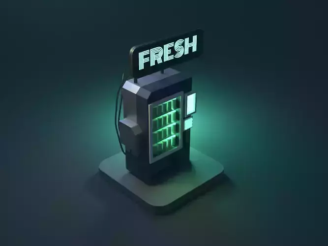 A Stylized Cyberpunk Vending Machine