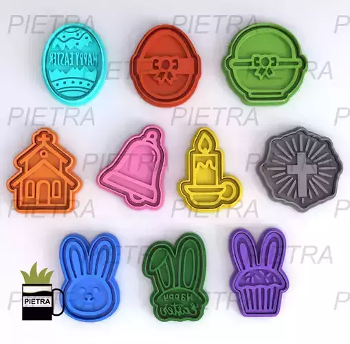 EASTER N1 FONDANT COOKIE CUTTER IMPRESSION MODEL