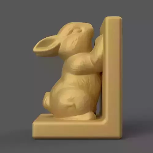 Cute Bunny Bookend 3D Model STL File for Home Desk 3D print model