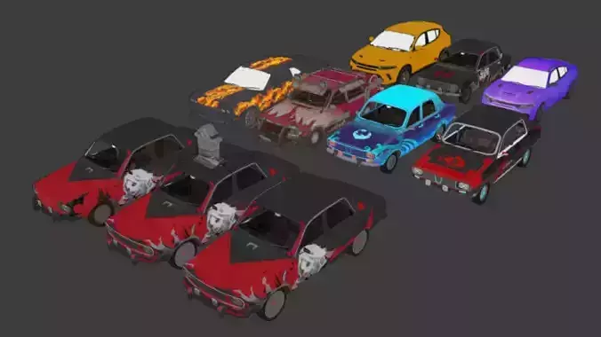 pubg vehicles pack 10 Dacia Low-poly 3D model