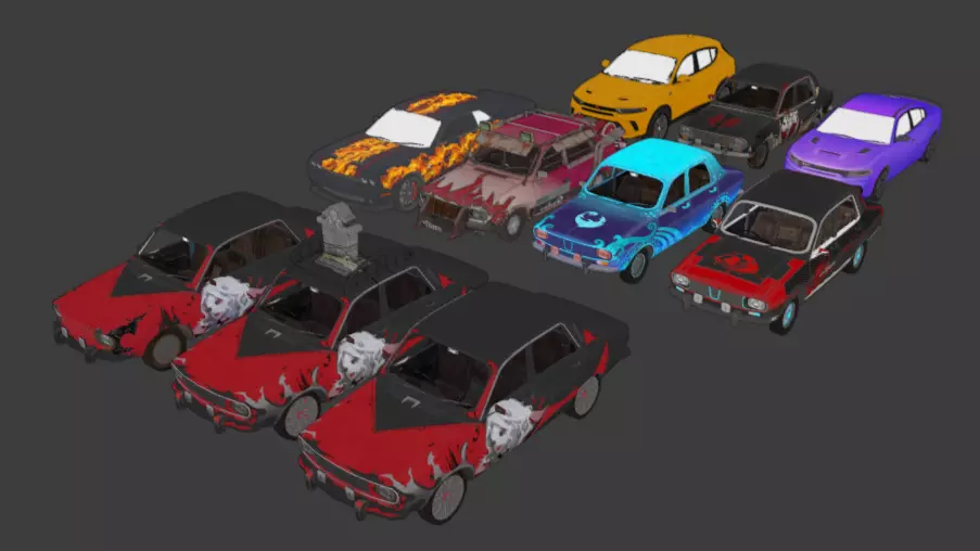 pubg vehicles pack 10 Dacia Low-poly 3D model_0