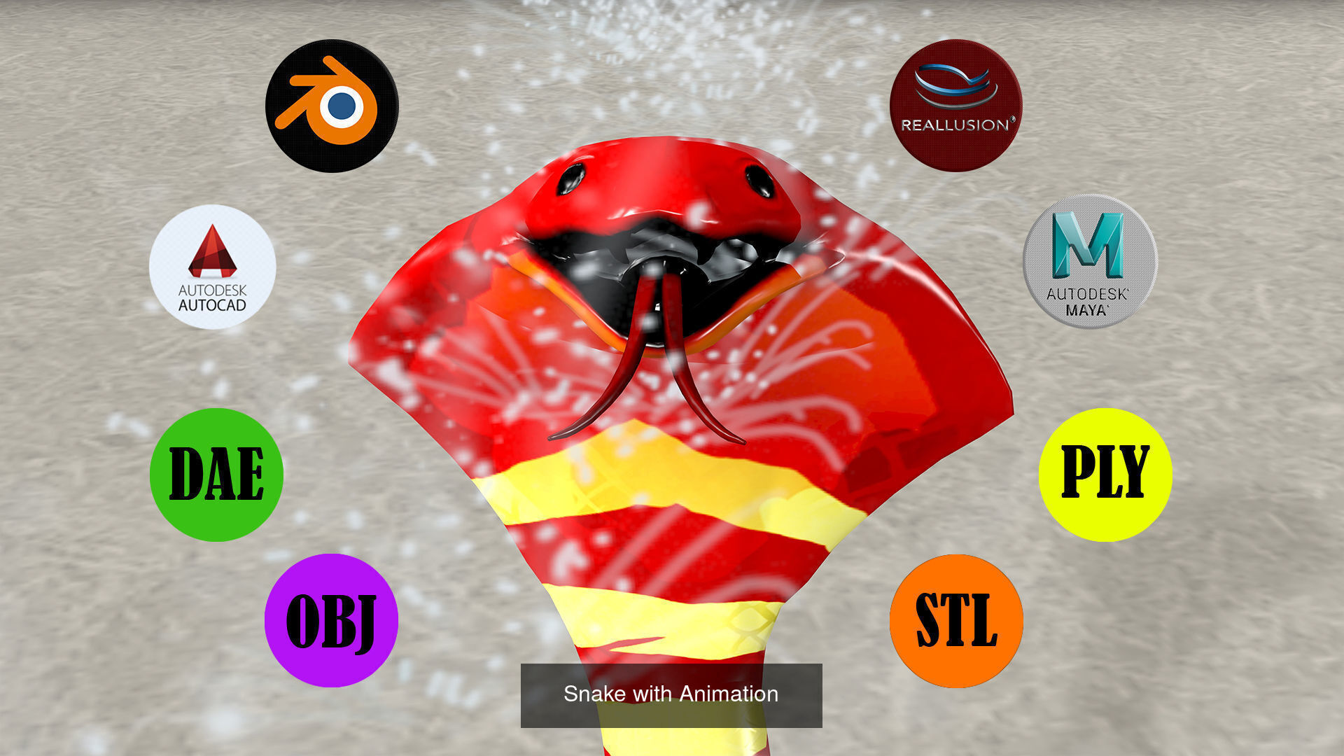 3 PACK OF SNAKES 3D Model Collection_2