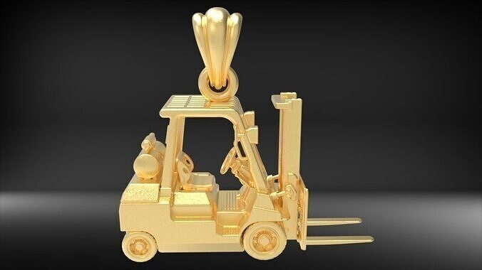forklift pendant Charm Necklace bracelet Jewelry 3D print model