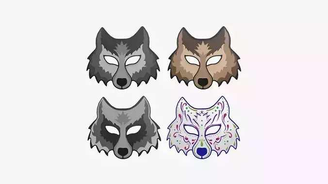 04 Wolf Mask Paper Collection - Character Design Fashion