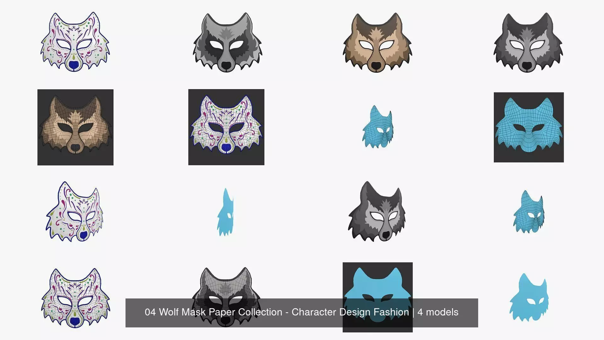 04 Wolf Mask Paper Collection - Character Design Fashion _1