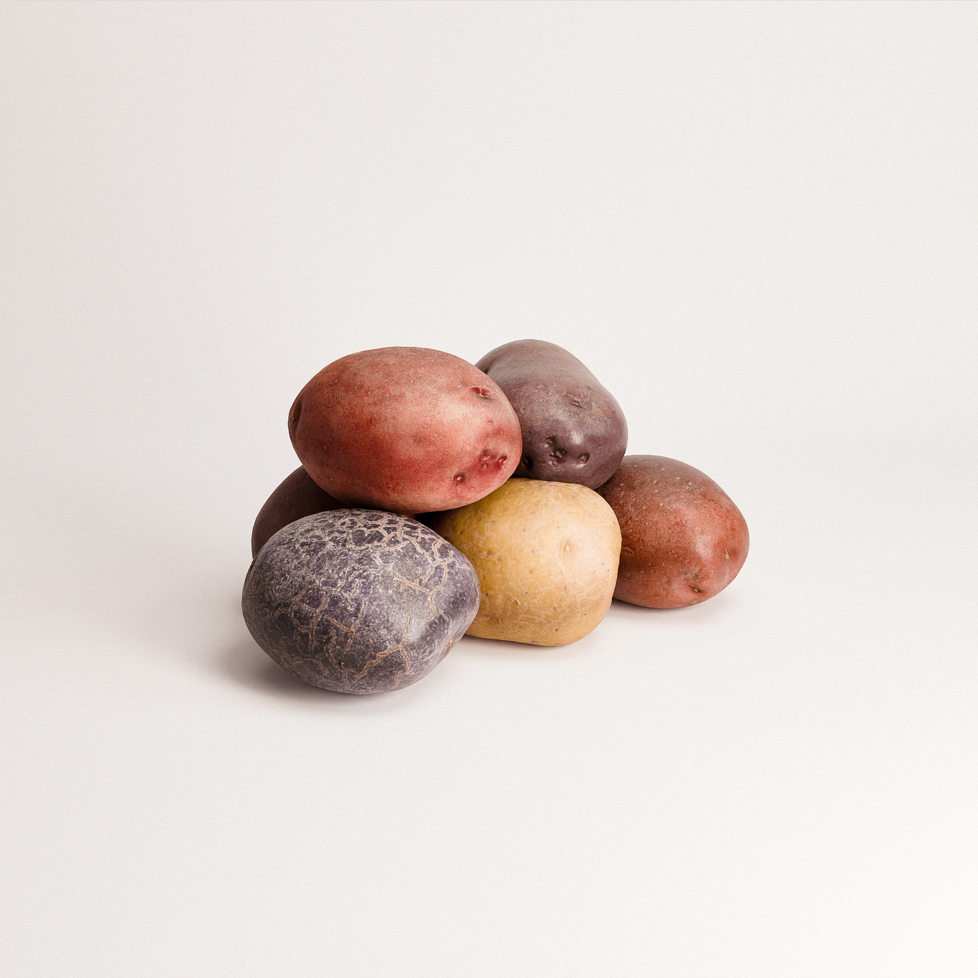 Rainbow Potatoes Set Low-poly 3D model_5