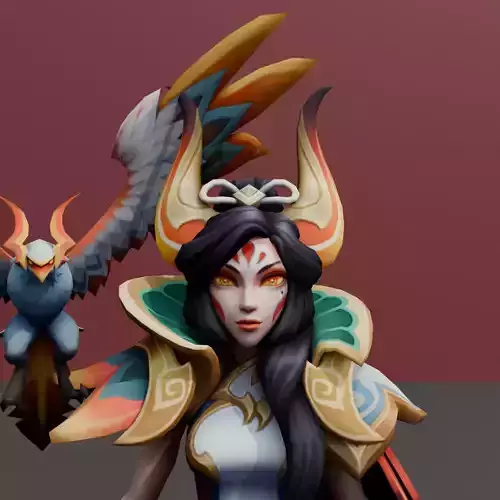 brave phoenix xayah 3D model