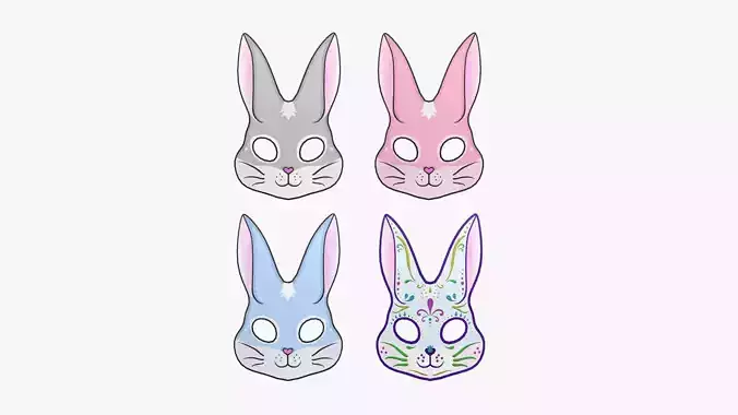 04 Bunny Mask Paper Collection - Character Design Fashion 