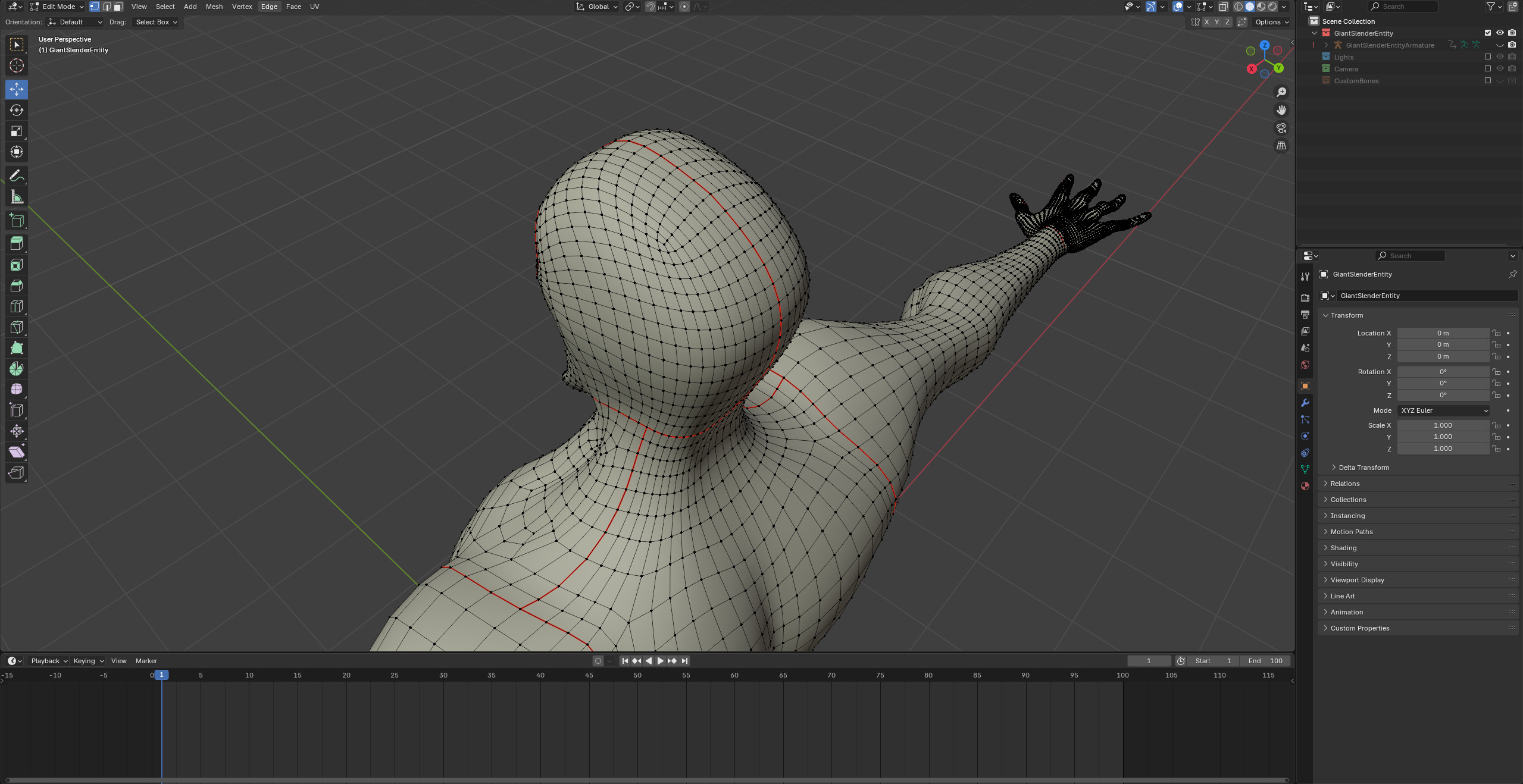 Giant Slender Entity Low-poly 3D model_28