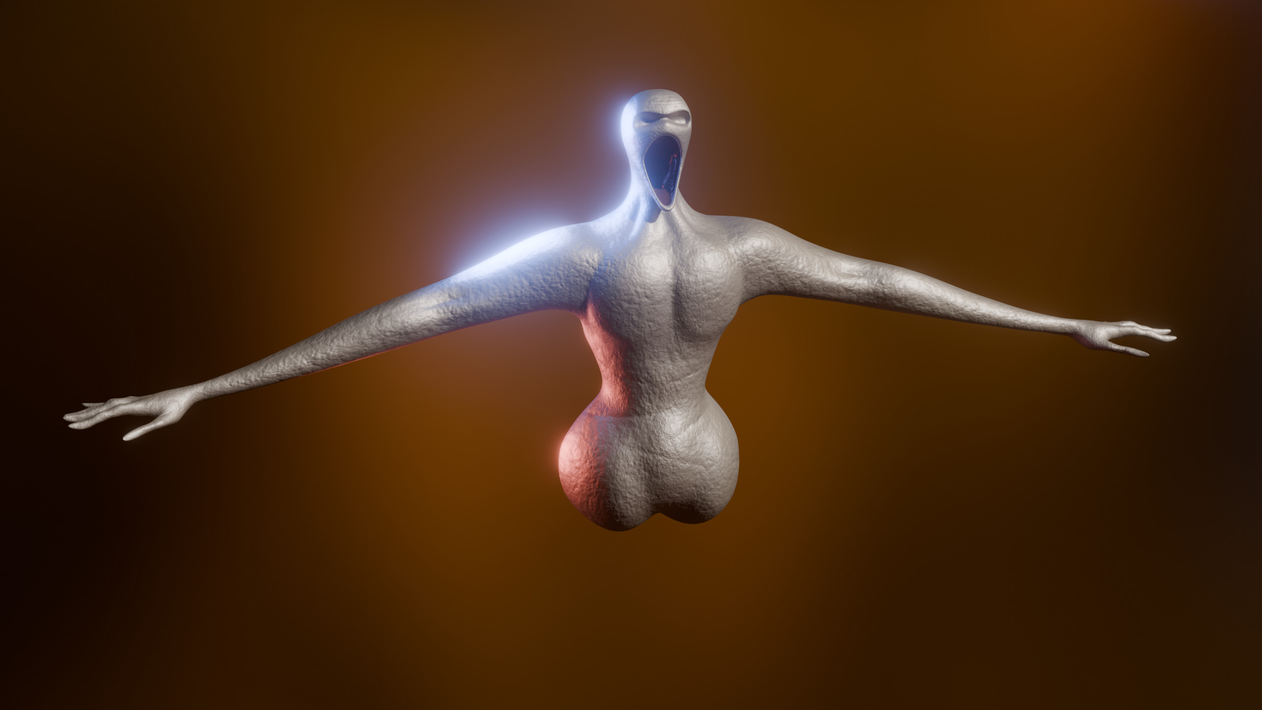 Giant Slender Entity Low-poly 3D model_1