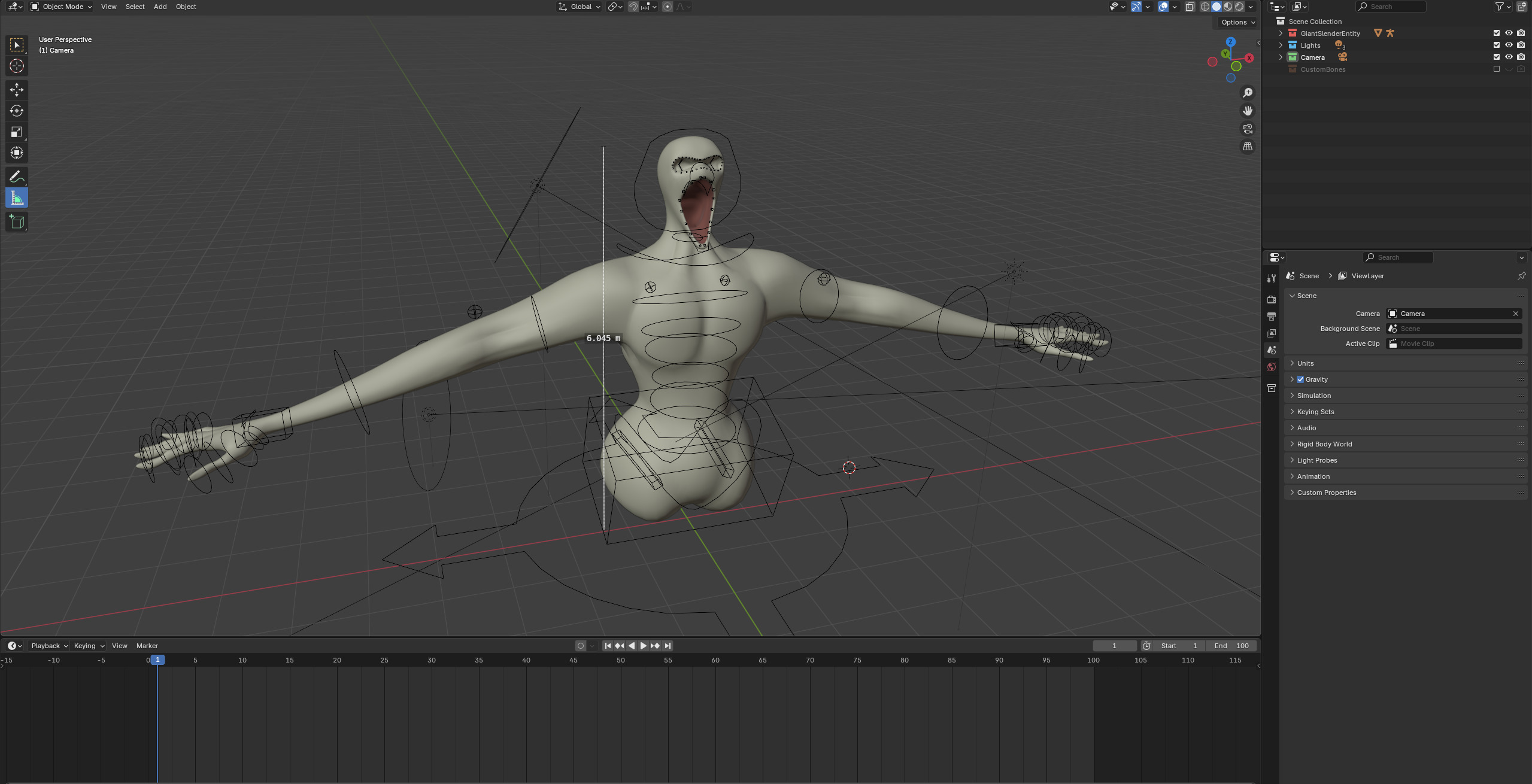 Giant Slender Entity Low-poly 3D model_38