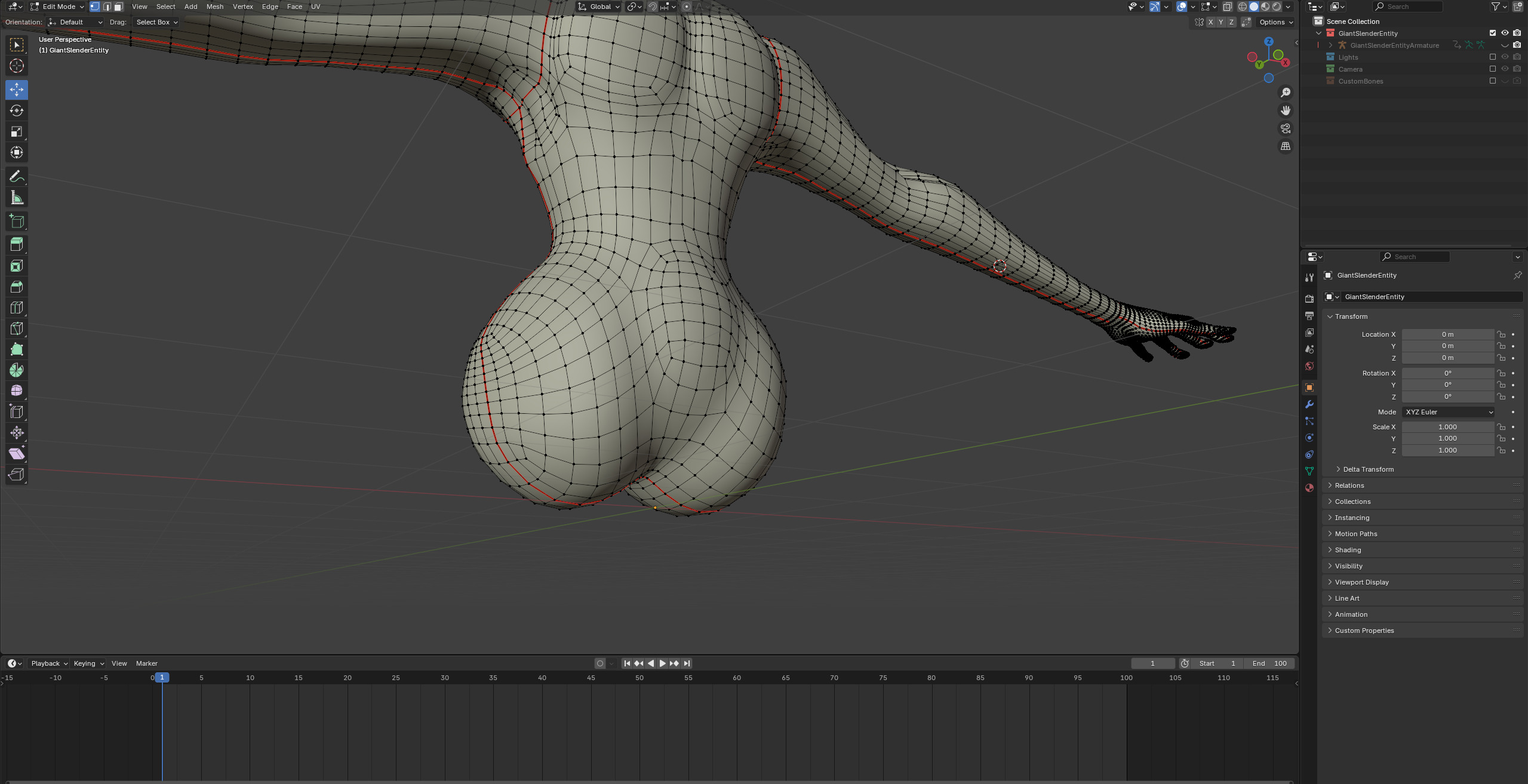 Giant Slender Entity Low-poly 3D model_36