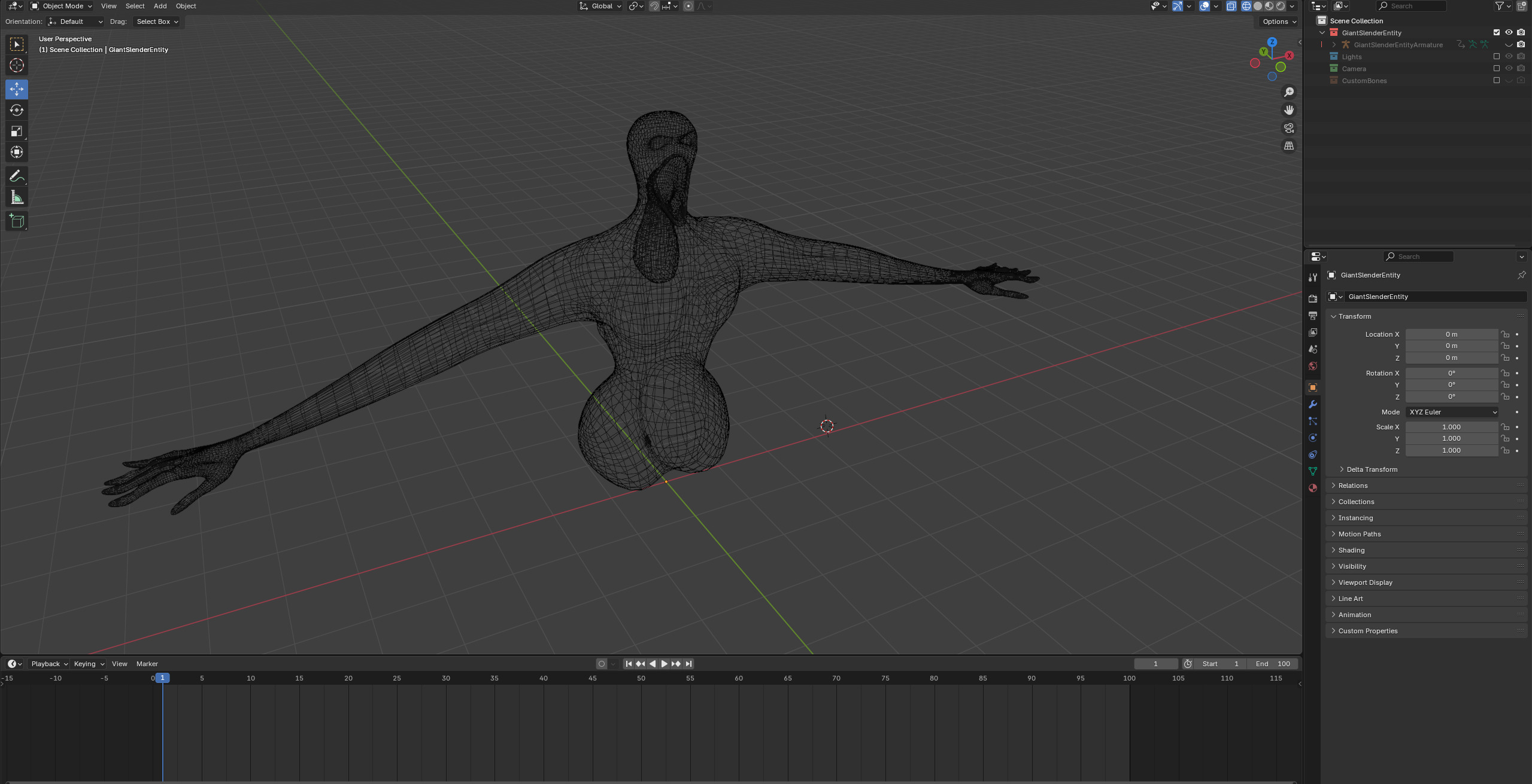 Giant Slender Entity Low-poly 3D model_37