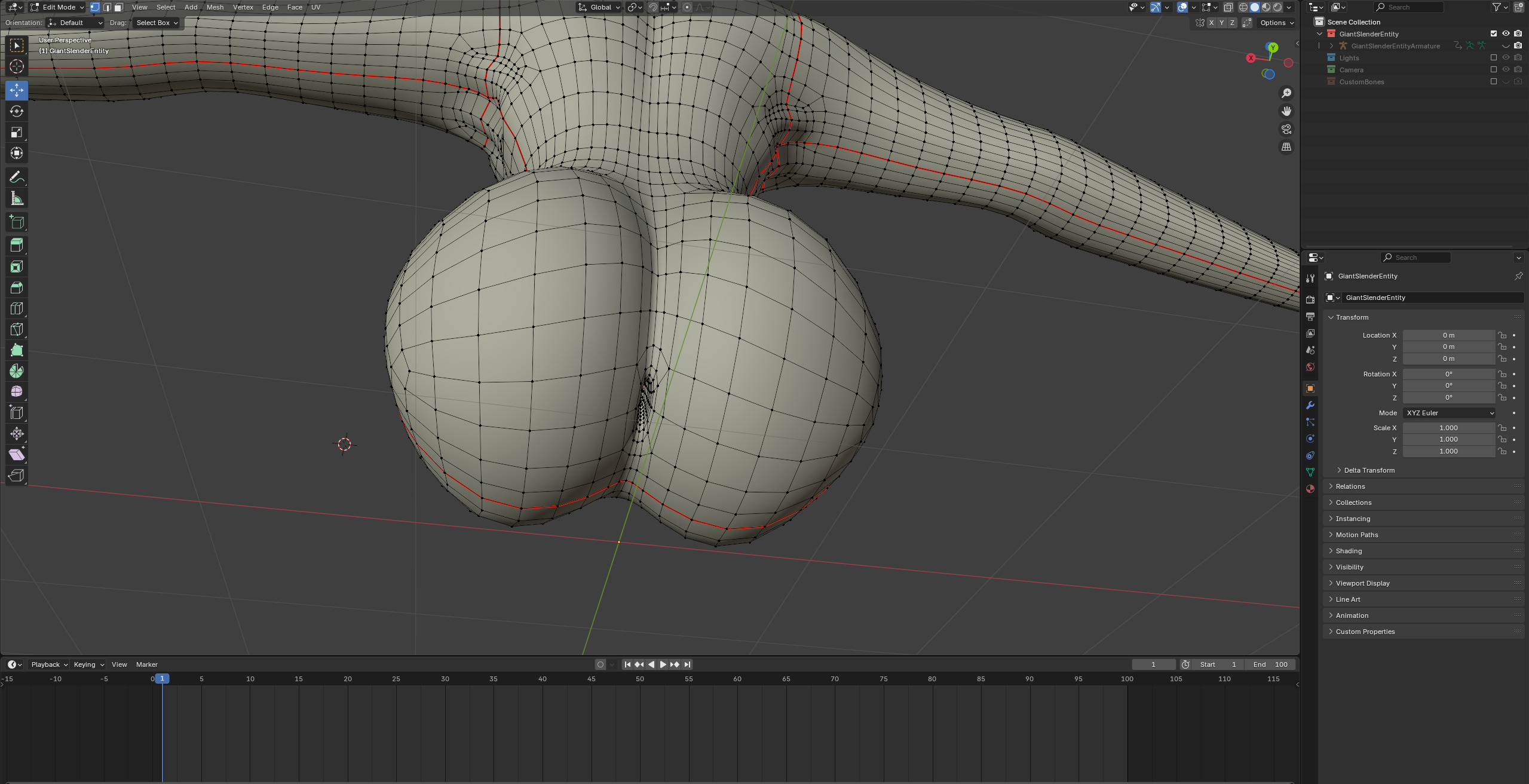 Giant Slender Entity Low-poly 3D model_35
