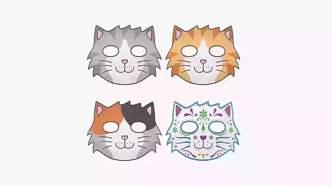 04 Cat Mask Paper Collection - Character Design Fashion 