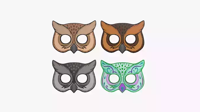 04 Owl Mask Paper Collection - Character Design Fashion