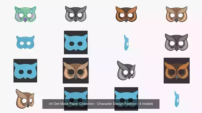 04 Owl Mask Paper Collection - Character Design Fashion