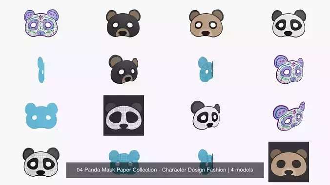  04 Panda Mask Paper Collection - Character Design Fashion