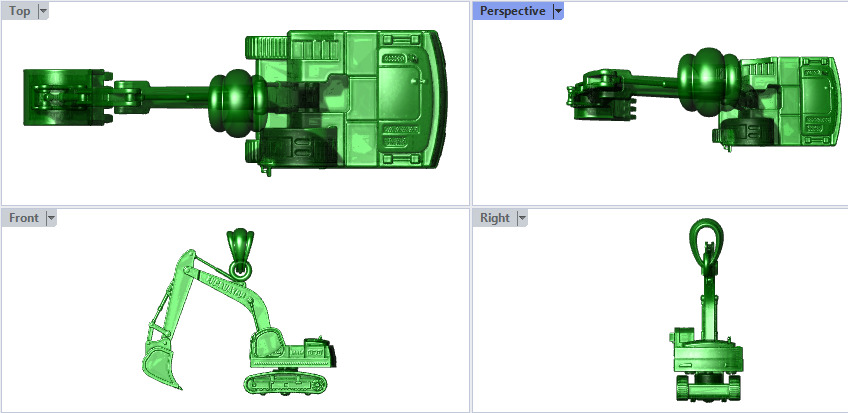 JCB Excavator Pendant 3D print model_38