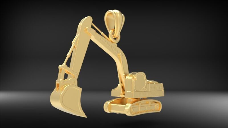 JCB Excavator Pendant 3D print model_15