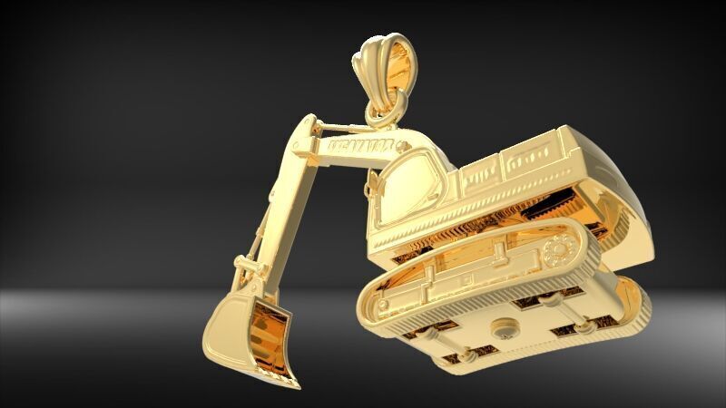 JCB Excavator Pendant 3D print model_32