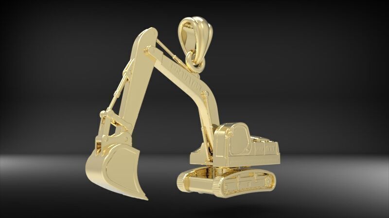 JCB Excavator Pendant 3D print model_19