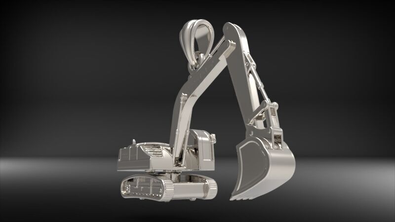 JCB Excavator Pendant 3D print model_23