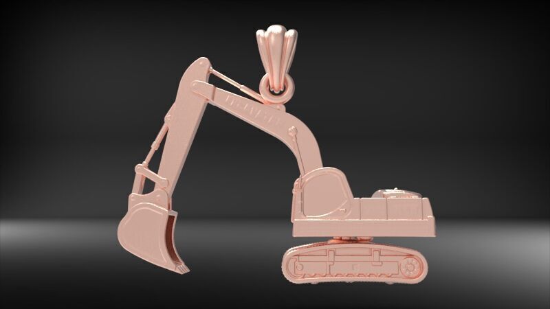 JCB Excavator Pendant 3D print model_13